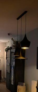 Moderne hanglamp zwart/goud met 3 lampen, Ophalen, Zo goed als nieuw, Metaal, 75 cm of meer