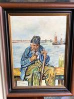 Schilderij Volendamse visser in mooie lijst, Ophalen of Verzenden
