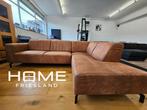 Hoekbank - Cognac - Microvezel, 125 cm of meer, 125 cm of meer, Zo goed als nieuw, Info@homefriesland.nl