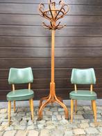 Vintage / retro groene skai stoelen, Huis en Inrichting, Ophalen, Gebruikt, Overige kleuren