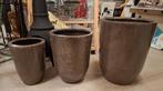 Nieuw grote metalen gemoffelde potten in 3 maten 4 kleuren., Overige materialen, Overige kleuren, 50 tot 75 cm, Nieuw