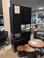 Zwarte Mangohouten Wandkast/Vakkenkast - Showroomopruiming, Ophalen of Verzenden, Zo goed als nieuw