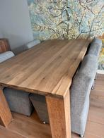 Eikenhouten eettafelset Hoogenboezem + Goossens, Eikenhout, Zo goed als nieuw, 150 tot 200 cm, Minder dan 50 cm