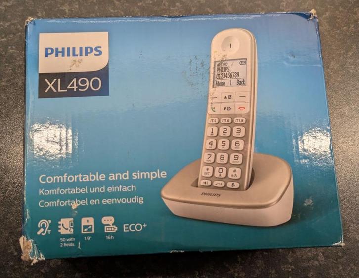XL490 vaste telefoon Philips, Cd's en Dvd's, Blu-ray, Zo goed als nieuw, Ophalen of Verzenden