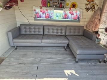 Ikea LANDSKRONA 4-zitsbank, met chaise longue en nerfleer - afbeelding 1