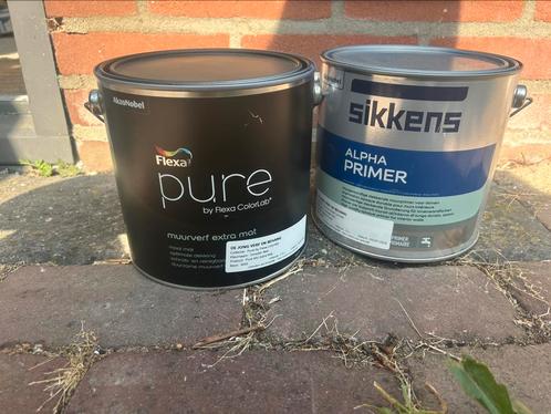 Primer verf + verf, Doe-het-zelf en Verbouw, Verf, Beits en Lak, Zo goed als nieuw, Verf, Minder dan 5 liter, Ophalen