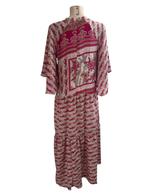 Sissel Edelbo maxi jurk roze/beige one size, Kleding | Dames, Jurken, Maat 38/40 (M), Zo goed als nieuw, Roze, Onder de knie