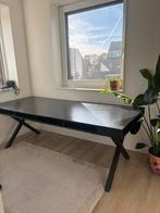 Zwarte design eettafel 220 x 90, Huis en Inrichting, Tafels | Eettafels, 200 cm of meer, Zo goed als nieuw, Vijf personen of meer
