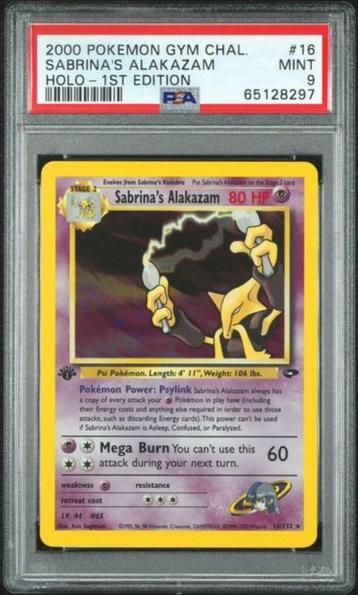 16/132 sabrina's alakazam 1st psa 9 beschikbaar voor biedingen