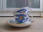 Twee chinese kopjes en 1 schoteltje van PMM Holland, Ophalen of Verzenden, Gebruikt, Porselein, Kop en/of schotel
