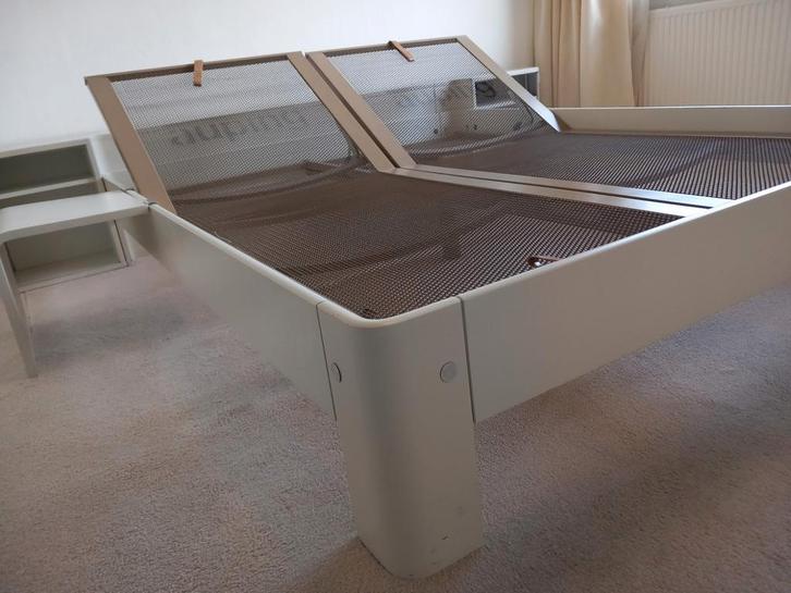 AUPING AURONDE BED MET ACHTERWAND EN KASTJES, Huis en Inrichting, Slaapkamer | Bedden, Tweepersoons, Hout, Ophalen