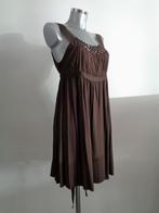 Cortefiel viscose jurk met steentjes, maat large, Nieuw, Verzenden, Nieuw, Maat 38/40 (M), Bruin
