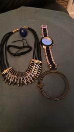 Sieradenset retro vintage, Sieraden, Tassen en Uiterlijk, Horloges | Dames, Ophalen of Verzenden, Zo goed als nieuw, Staal, Overige merken