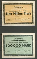 Borna 1 Million+500000 Mark 1923 Noodgeld 2 Biljetten c-46 j, Postzegels en Munten, Bankbiljetten | Europa | Niet-Eurobiljetten