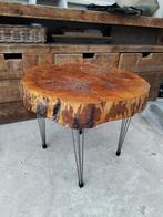Boomstamtafel/bijzettafel/salontafel, Huis en Inrichting, 50 tot 100 cm, Rond, Zo goed als nieuw, Minder dan 50 cm