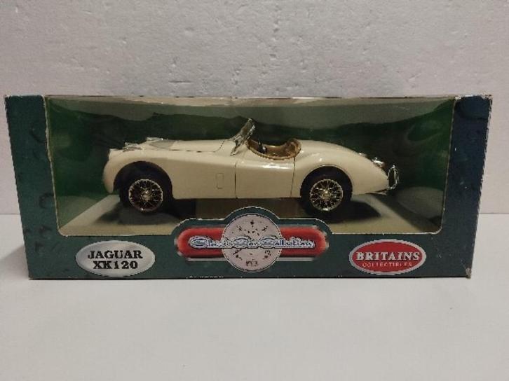 Jaguar XK 120 convertible creme ERTL Britain metal 1:18 KRD, Hobby en Vrije tijd, Modelauto's | 1:18, Zo goed als nieuw, Auto