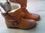 ZGAN cognac leren laarzen met ritsjes maat 39, Overige kleuren, Verzenden, Lage of Enkellaarzen, Zo goed als nieuw