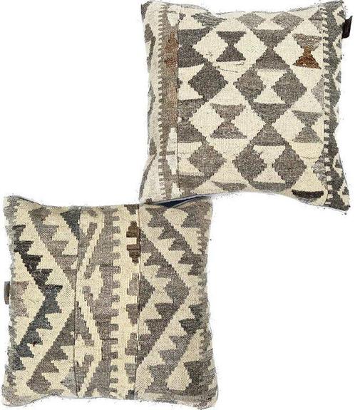 2x kelim kussens natural ca 45x45 cm met vulling, Huis en Inrichting, Woonaccessoires | Kussens, Nieuw, Vierkant, Ophalen of Verzenden