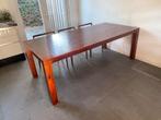 Eettafel Hout 220x100cm teak, Ophalen, 200 cm of meer, 50 tot 100 cm, Zo goed als nieuw
