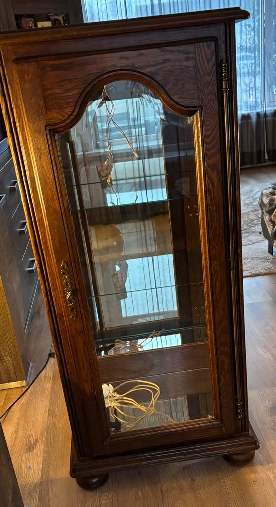 Mooie vitrinekast, Huis en Inrichting, Kasten | Vitrinekasten, Gebruikt, 150 tot 200 cm, 50 tot 100 cm, 25 tot 50 cm, Met deur(en)