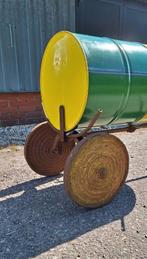 Antieke steekwagen, trek kar, trolley voor bv olie/wijnvat., Antiek en Kunst, Antiek | Gereedschap en Instrumenten, Ophalen