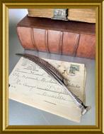 Oude verzilverde lakstempel / briefopener: veer, klauw, Antiek en Kunst, Antiek | Kantoor en Zakelijk, Ophalen of Verzenden