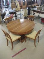 Oer 11218 ANTIEK kersen ovale Biedermeier tafel en 4 stoelen, Ophalen