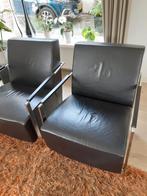 Harvink design leren fauteuil /stoel, Huis en Inrichting, Minder dan 75 cm, Design, Leer, Zo goed als nieuw