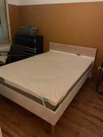 Bed 140x200 incl Cloudpillo Topper, matras & lattenbodems, Ophalen, Wit, Tweepersoons, 140 cm