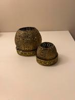 Vaasjes/ kandelaartjes van xenos met glasplaatje, Huis en Inrichting, Woonaccessoires | Kandelaars en Kaarsen, Ophalen of Verzenden