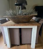 Stoer sober landelijk tafel + 6 stoelen taupe eethoek, Huis en Inrichting, Tafels | Eettafels, Ophalen, 200 cm of meer, 50 tot 100 cm