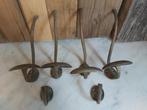 6 decoratieve oude koperen kapstok haken, Antiek en Kunst, Verzenden
