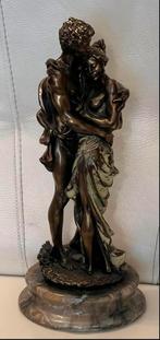 Bronzen beeld op marmeren voet, Ophalen of Verzenden