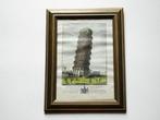 Antonio Verico - Toren van Pisa handingekleurde gravure, Ophalen of Verzenden