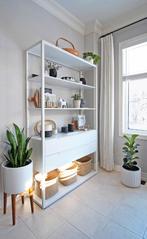 Ikea FJÄLKINGE stellingkast wit met twee lades, metaal, Ophalen, Zo goed als nieuw