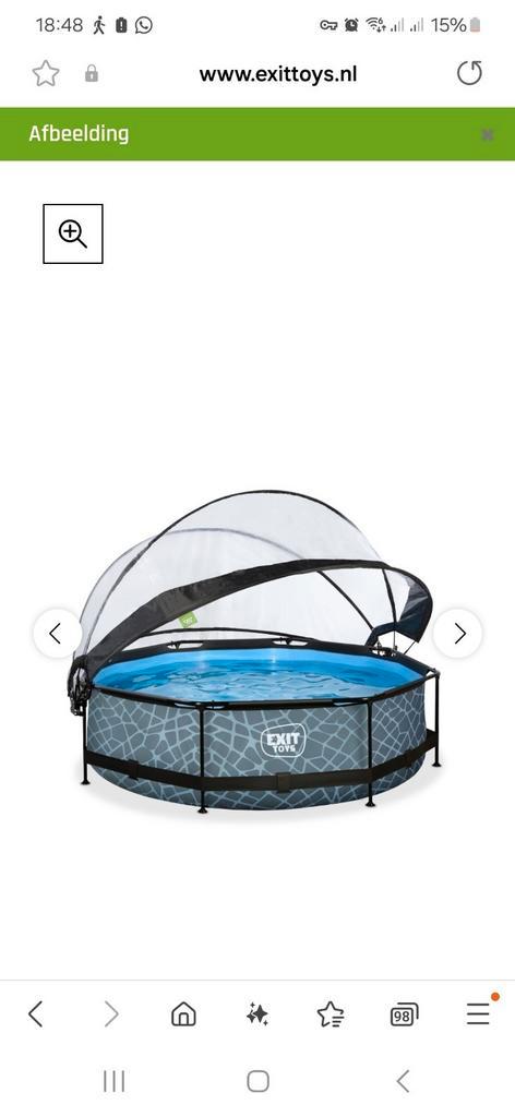 Goed onderhouden net rond zwembad met kap en zandfilter, Tuin en Terras, Zwembaden, Zo goed als nieuw, 80 tot 120 cm, 200 tot 400 cm