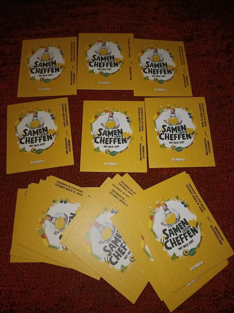 Jumbo samen lekker cheffen bakplaatjes, Hobby en Vrije tijd, Spaarzegeltjes, Ophalen of Verzenden, Winkel, Super of Benzinepomp