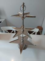 Zilverkleurige grote etagere 3 laags ster plateau zgan, Ophalen, Zo goed als nieuw