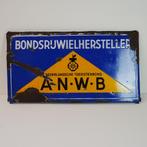 Vintage emaille ANWB Nederlandsche toeristenbond bord., Ophalen of Verzenden, Gebruikt, Reclamebord