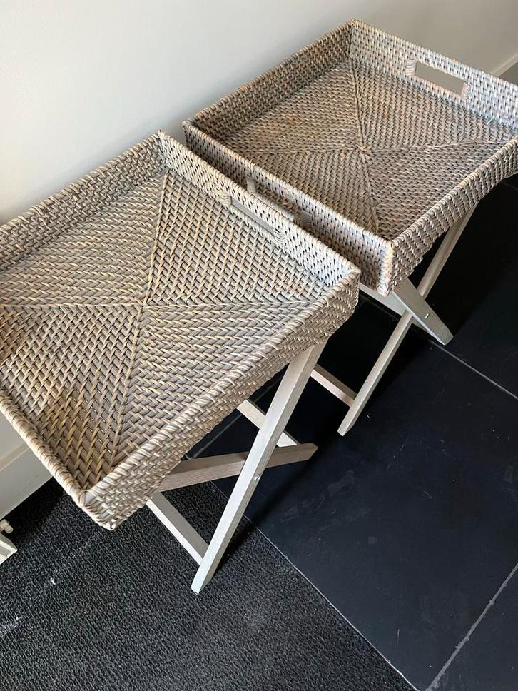 Dienbladen Set - Bijzettafels, Huis en Inrichting, Woonaccessoires | Dienbladen, Zo goed als nieuw, Hout, Vierkant, Ophalen