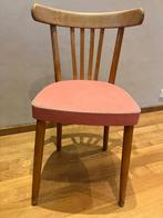 Retro stoel - jaren 50-60 hout met skai-bekleding, Huis en Inrichting, Stoelen, Ophalen, Gebruikt, Hout, Stevens stoel