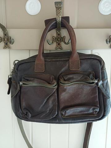 Cowboysbag leren tas chocolade bruin leer doorgeschuurd beschikbaar voor biedingen