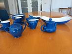 Diepblauw brocante ontbijtservies 15-delig, Ophalen