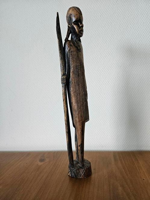 Houten Massai krijger, Antiek en Kunst, Kunst | Beelden en Houtsnijwerken, Ophalen of Verzenden