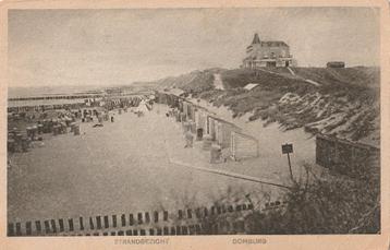 DOMBURG STRAND JAREN 30 MOOIE OUDE KAART KJ364 beschikbaar voor biedingen