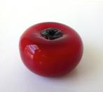 Glazen appel rood opaline met groen kroontje 3485-g, Antiek en Kunst, Ophalen of Verzenden