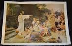 Mooie grote oude religieuze prent, Verzamelen, Ophalen of Verzenden, Zo goed als nieuw, Kaart of Prent, Christendom | Katholiek