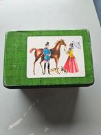 Vintage jaren 70 koekblik met paarden, Ophalen of Verzenden, Gebruikt, Koek(jes)