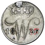Nederland, Stuiver Koning Willem I  1826B, Postzegels en Munten, Penningen en Medailles, Ophalen of Verzenden, Zilver, Nederland