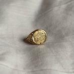 vintage munt ring goud 9k zegelring maat 16.5, Sieraden, Tassen en Uiterlijk, Ringen, Goud, Verzenden